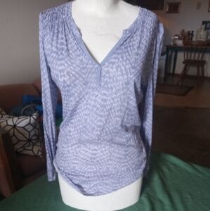 Gorgeous Ruched Sleeve Light Blue Calvin Klein Top Size Small